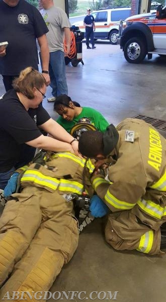 Firefighter CPR training